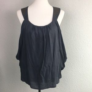 Romeo + Juliet couture top grey gold